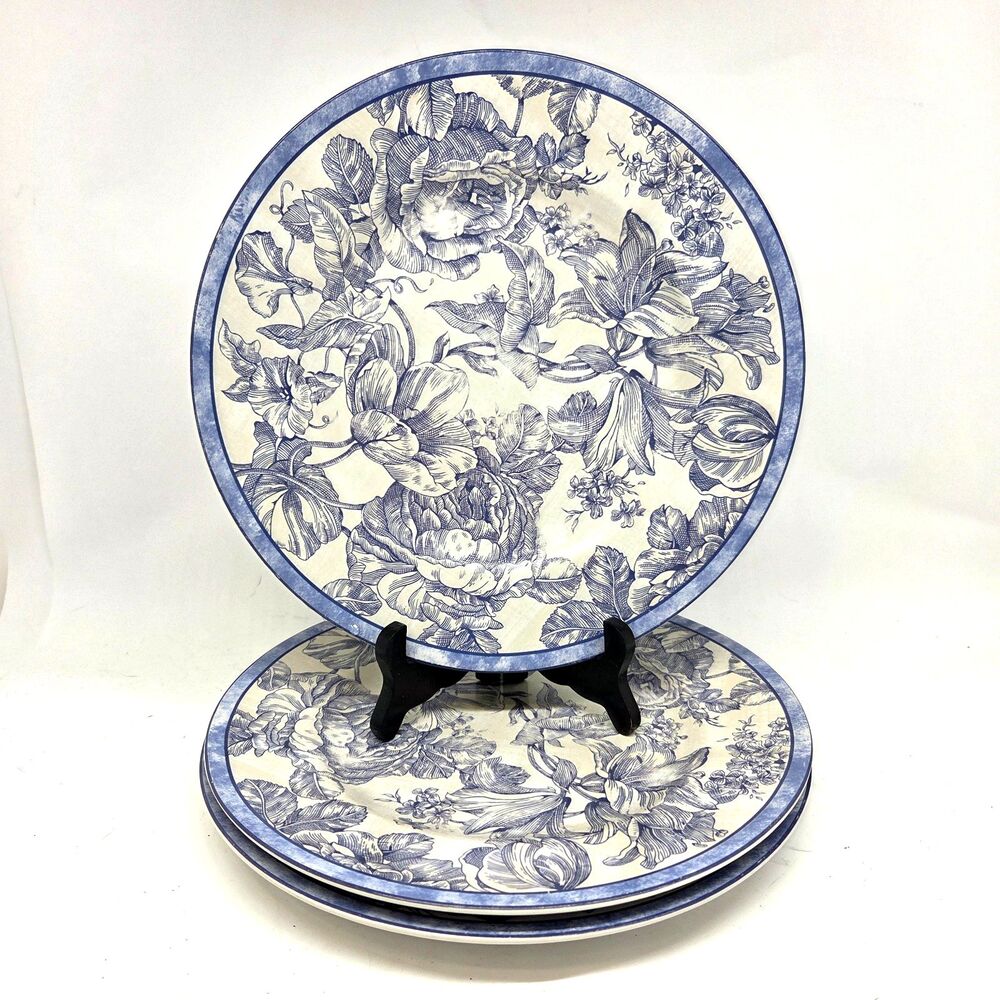 Waverly Garden Toile 10 3/4" Dinner Plates Set of 3